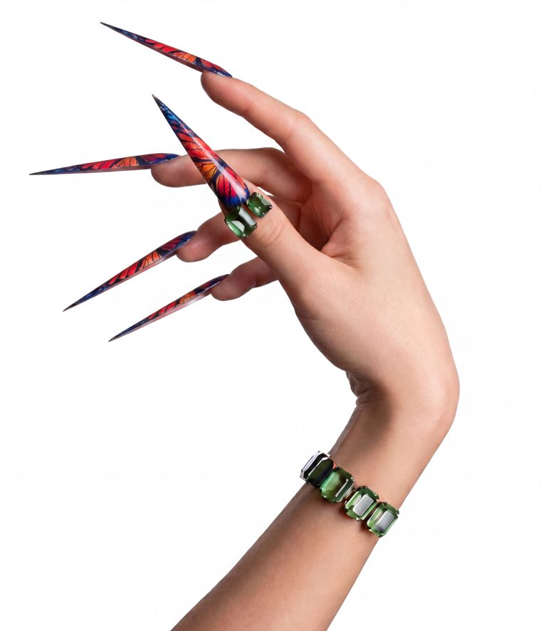 Nail art a farfalla, variante